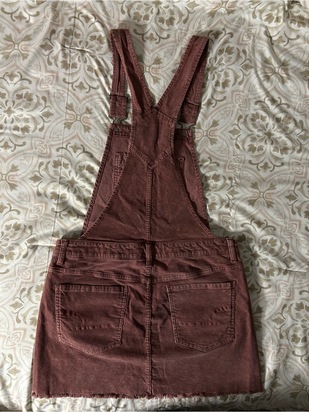 Burgundy AMERICAN EAGLE Corduroy Overall Skirt - Picture 9 of 14